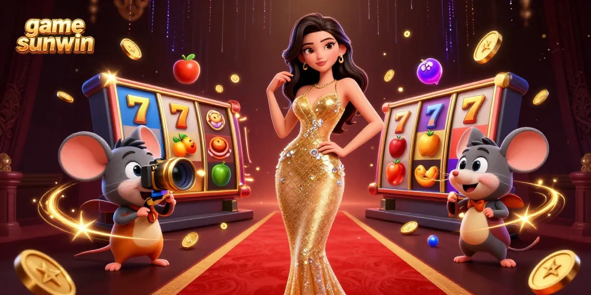Experience winning excitement with the game sunwin illustrated in a vibrant casino scene.