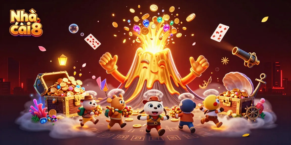 Experience thrilling wins at Nhà cái s8 with a vibrant 3D gaming scene full of treasures.