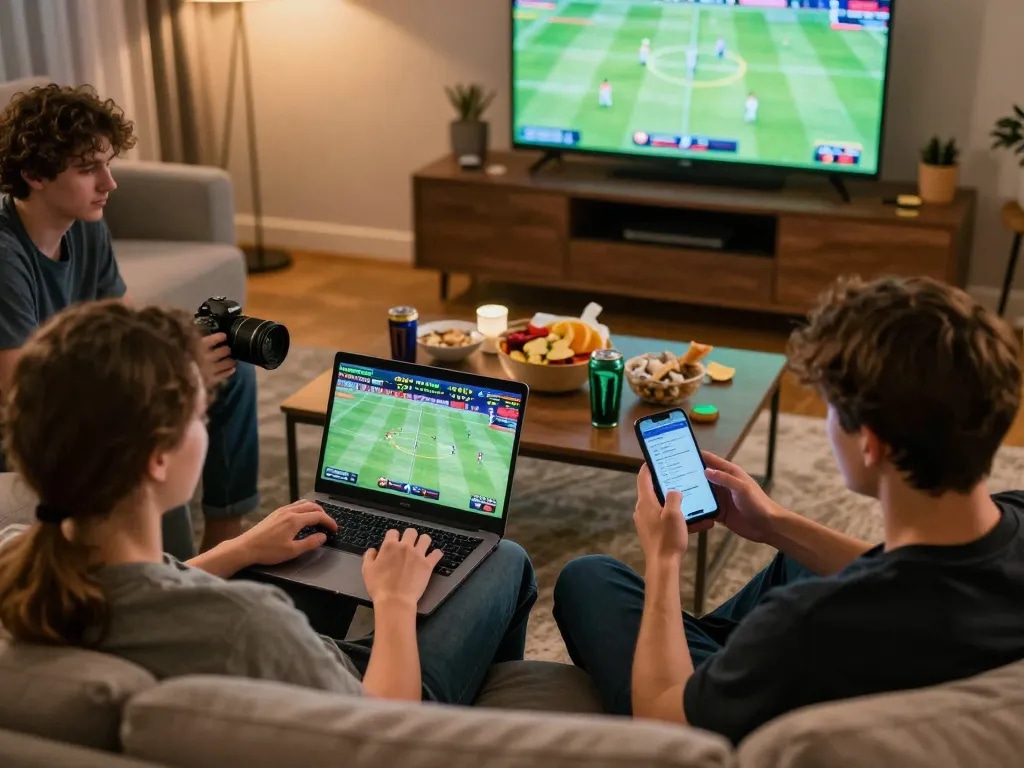 Engaging in online betting action on lu88.jpn.com with live sports displayed, creating an exciting atmosphere.