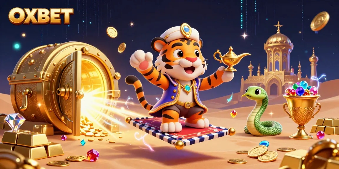 Experience thrilling adventures at OXBET with a magical casino scene filled with treasures.