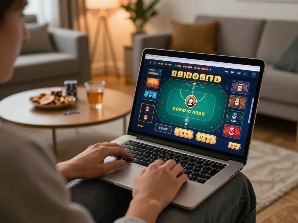 Experience responsible gaming at nhà cái XX88 with engaging online poker gameplay in a cozy home setting.