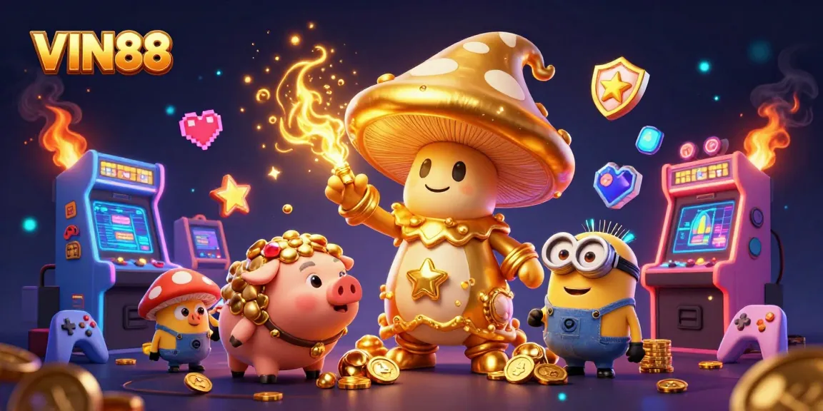 Experience the thrill of winning at VIN88's online casino with golden treasures and gaming excitement.