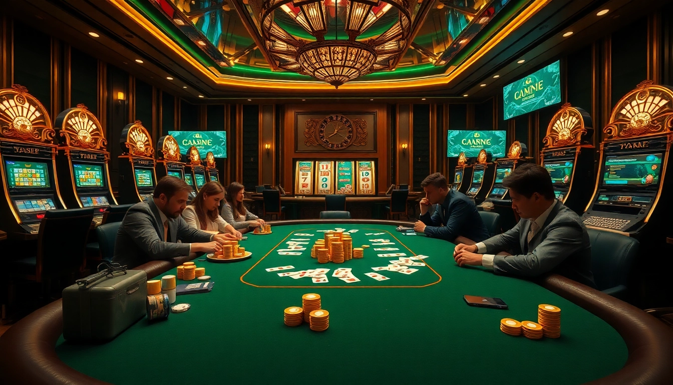 Experience high-stakes poker action at https://da88.bot/, featuring vibrant chips, cards, and a luxurious casino ambiance.