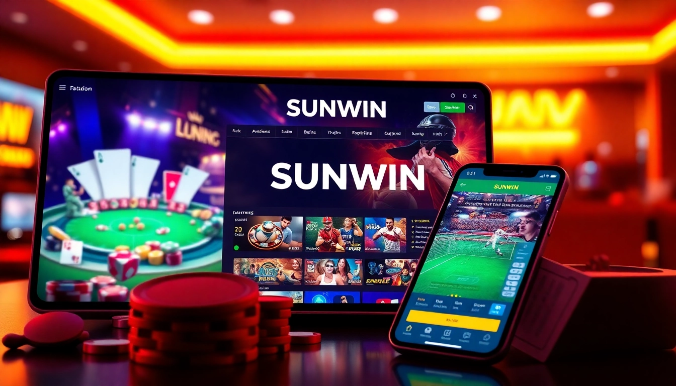 SUNWIN online gaming interface featuring vibrant casino games and user-friendly app experience