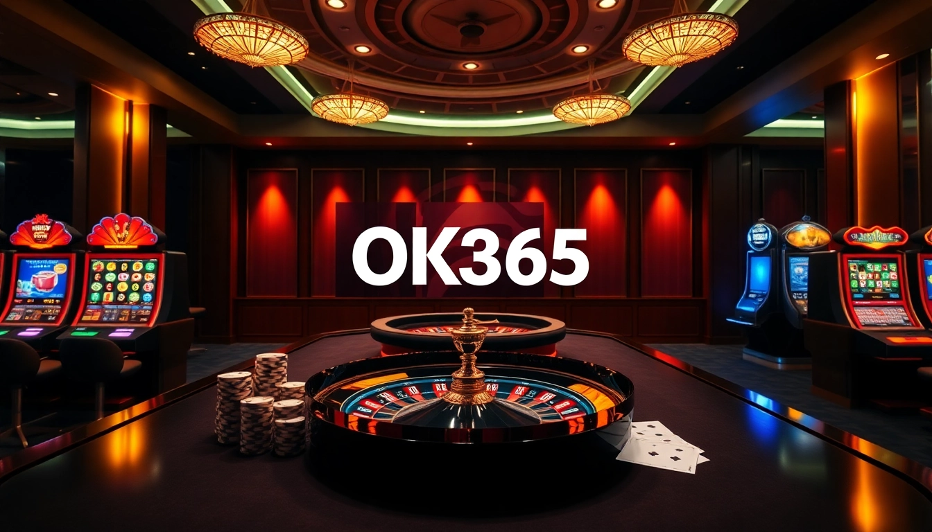 Dynamic casino experience showcasing nhà cái OK365 with vibrant gaming elements and excitement.