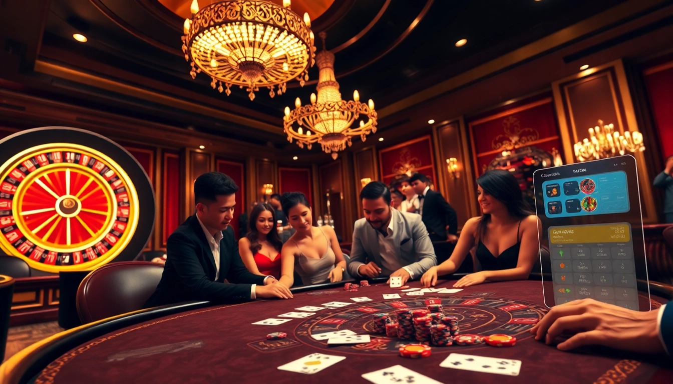 Exciting casino scene featuring engaging gambling activities at Nhà cái uy tin table.