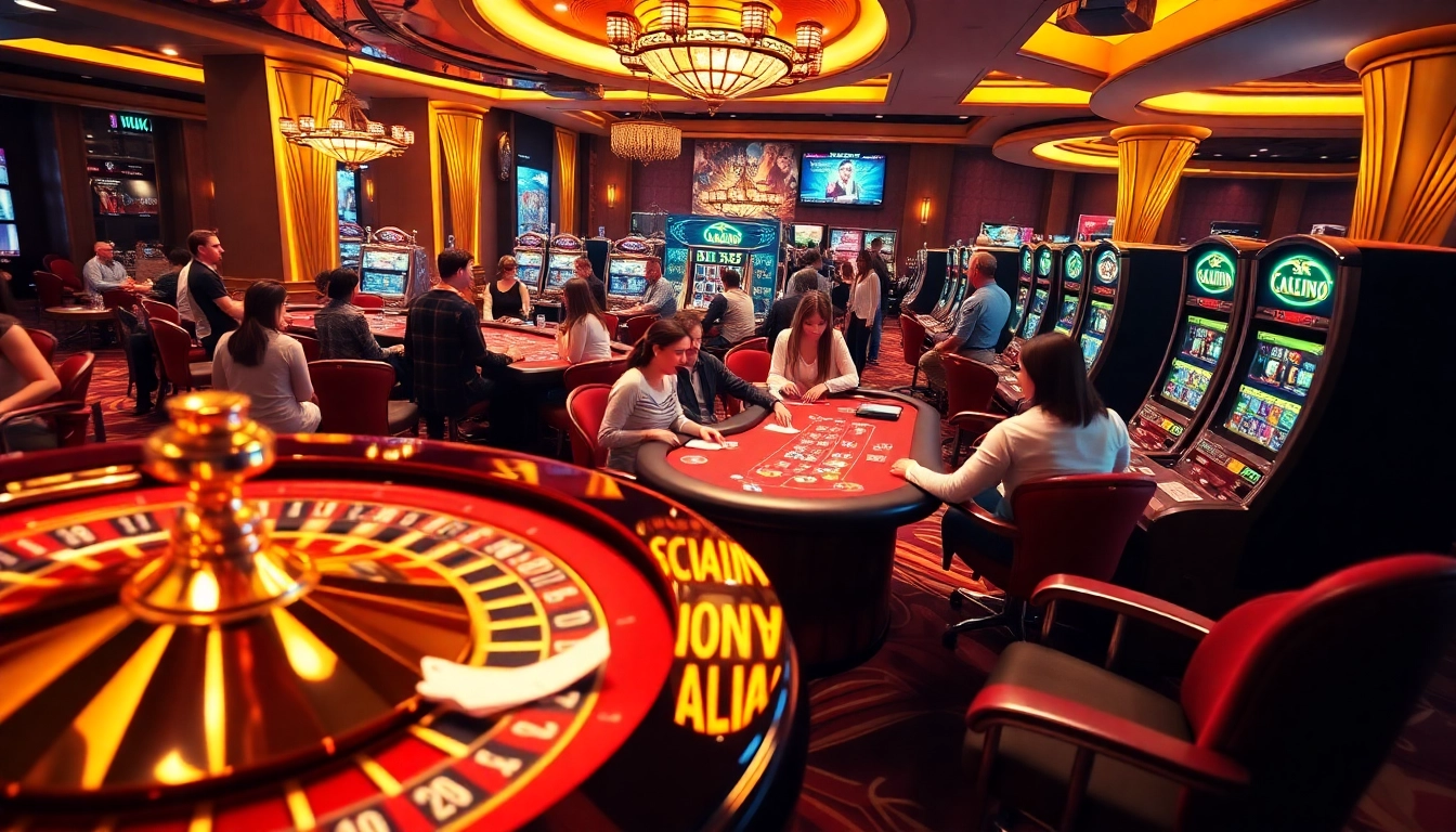 Excited players enjoying games at a luxury casino inspired by https://xx88.me.uk/ with vibrant lights and rich colors.
