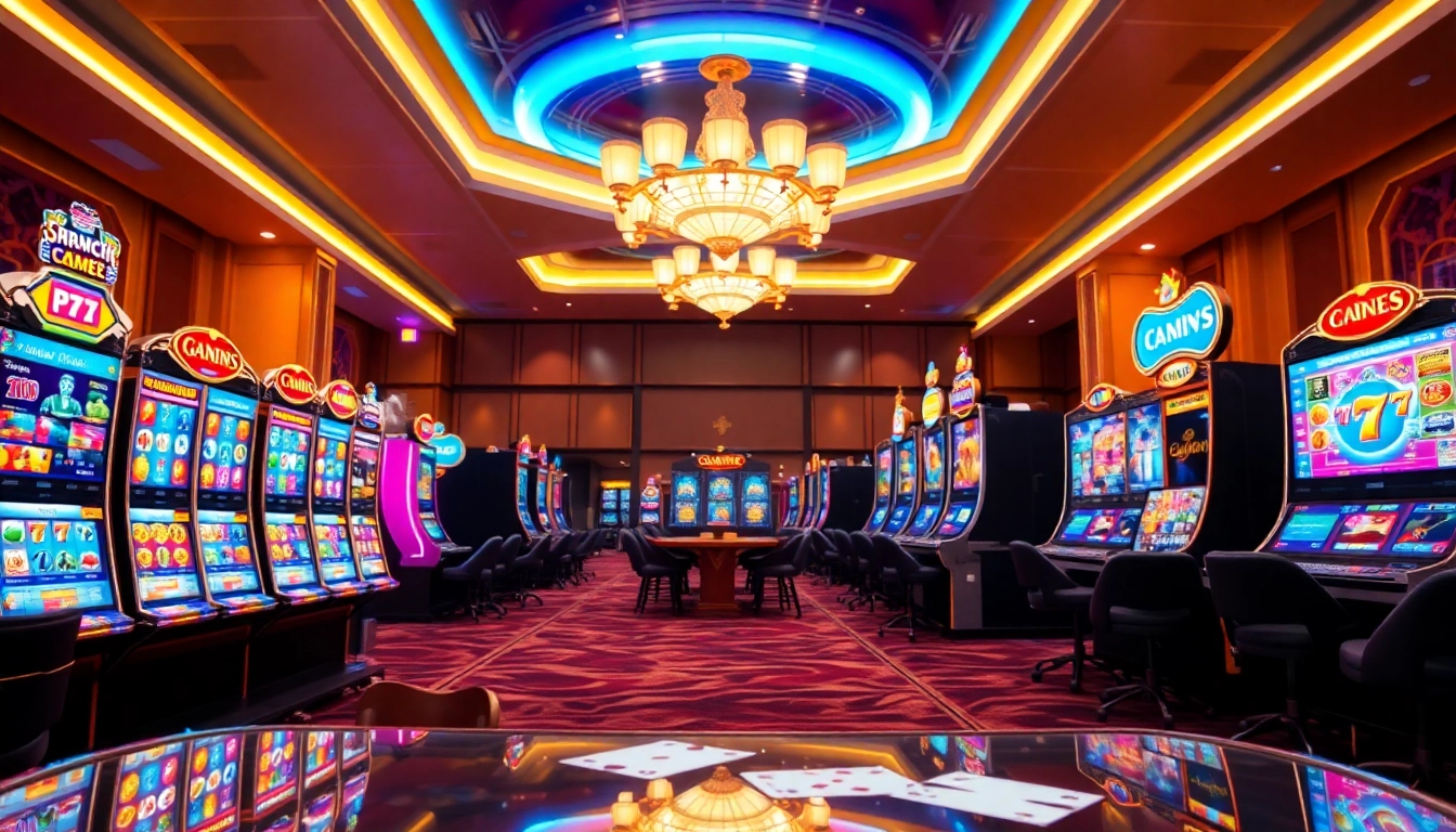 Visualize an exciting online gaming atmosphere with features from https://cm88bet.us/no-hu-cm88/ including vibrant slot machines.